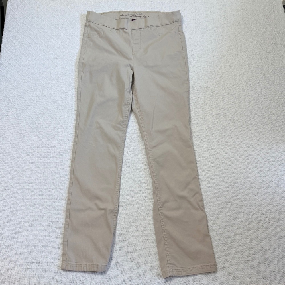 Gloria Vanderbilt Amanda Pull On Khaki Tan Slimming Effect Straight Leg Pants